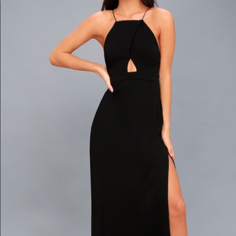 Sloan Black backless maxi dress